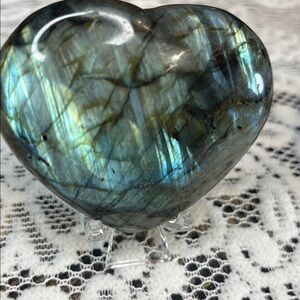 Labradorite heart